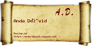 Anda Dávid névjegykártya